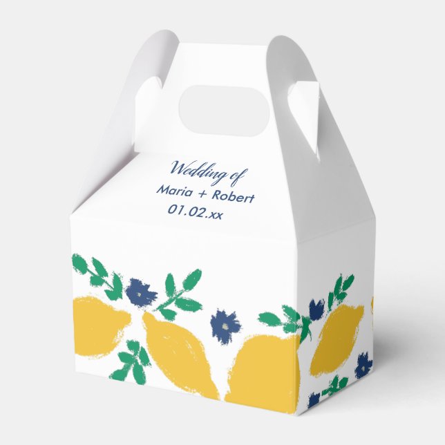 Caja Para Regalos Boda de la mano de limón de cítricos italiano (Front Side)