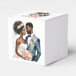 Caja Para Regalos Boda de la pareja de novias afroamericana