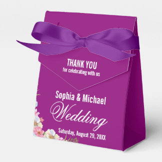 Caja Para Regalos Boda de las flores de color azul rosado