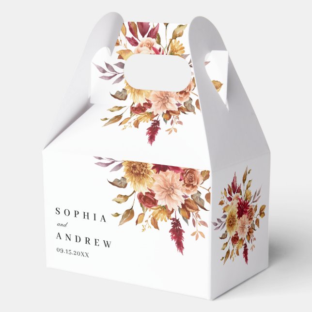 Caja Para Regalos Boda de las flores de otoño (Anverso)
