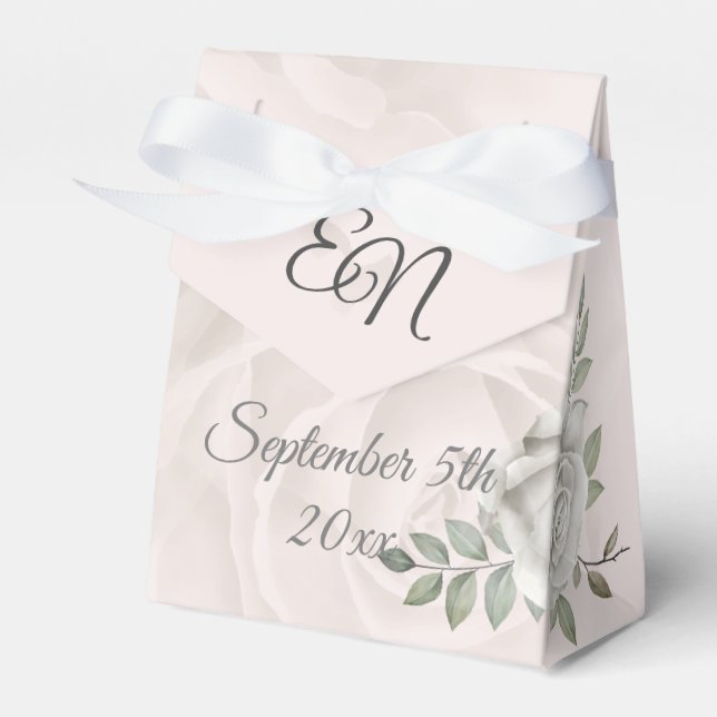 Caja Para Regalos Boda de las flores de un monograma rústico (Front Side)