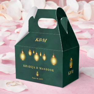 Caja Para Regalos Boda de las Luces de Oro Verde de Esmeralda Real G