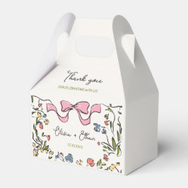 Caja Para Regalos Boda de lazo floral dibujado a mano