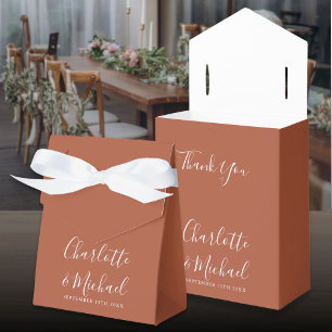 Caja Para Regalos Boda de letra elegante de terracota