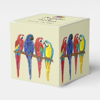 Caja Para Regalos Boda de loros tropicales