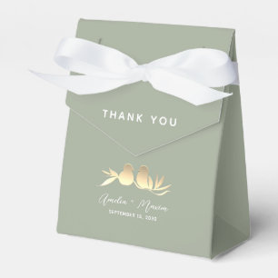 Caja Para Regalos Boda de Loros Verdes Sage