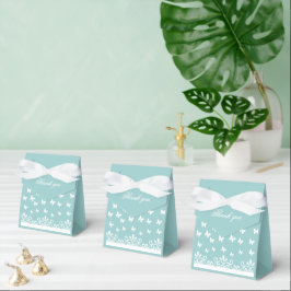 Caja Para Regalos Boda de mariposas blancas azul claro Gracias