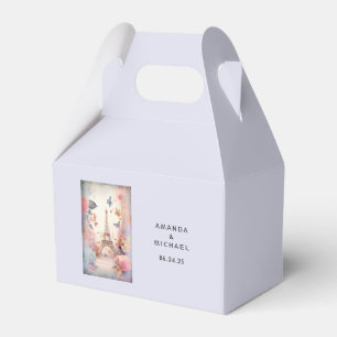 Caja Para Regalos Boda de mariposas y flores de la Torre Eiffel