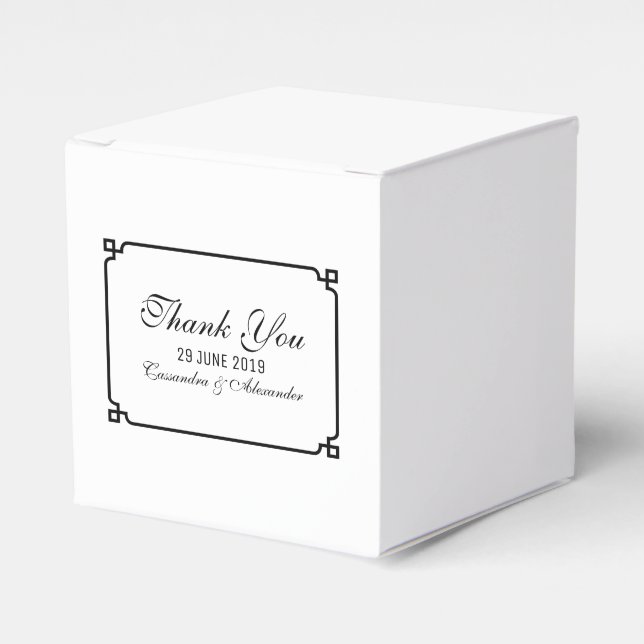 Caja Para Regalos Boda de Moda de Deco Negro (Costado Anverso)
