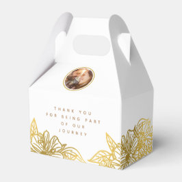Caja Para Regalos Boda de Moda de Flores de Oro Blanco fotográfico p