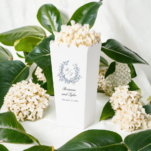 Caja Para Regalos Boda de Monograma Azul Polvo