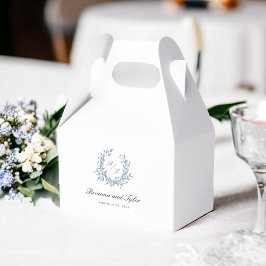 Caja Para Regalos Boda de Monograma Azul Polvo