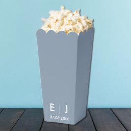 Caja Para Regalos Boda de monograma azul y blanco turbio