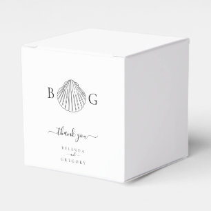Caja Para Regalos Boda de monograma de almejas minimalistas