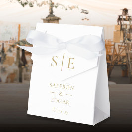 Caja Para Regalos Boda de Monograma de Oro Elegante Moderno