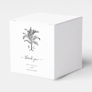 Caja Para Regalos Boda de monograma de palmeras tropicales minimalis