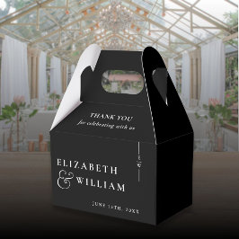 Caja Para Regalos Boda De Monograma Moderno Blanco Y Negro Gracias