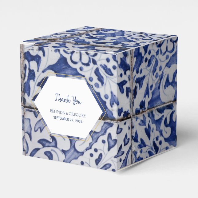 Caja Para Regalos Boda de mosaicos rusos portugueses (Costado Anverso)