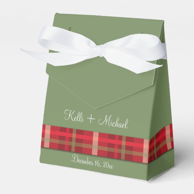 Caja Para Regalos Boda de Navidades de Crimson y Evergreen (Front Side)