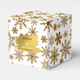Caja Para Regalos Boda de Navidades festivos Golden Snowflakes