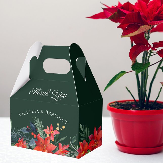 Caja Para Regalos Boda de Navidades florales de Poinsettia (Subido por el creador)