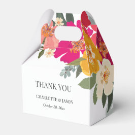 Caja Para Regalos Boda de nombre de pareja floral de verano colorido