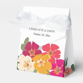 Caja Para Regalos Boda de nombre de pareja floral de verano colorido