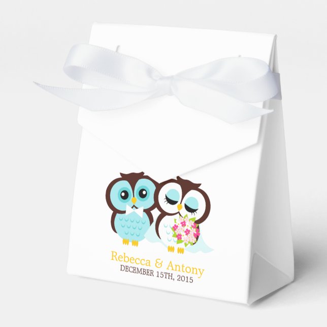 Caja Para Regalos Boda de novias y búhes de Groom (Front Side)