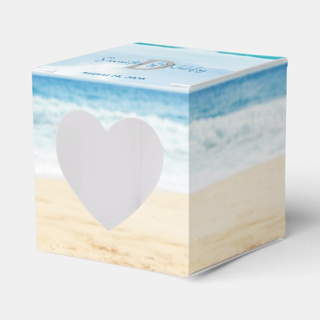 Caja Para Regalos Boda de Ocean Love Beach (Anverso)