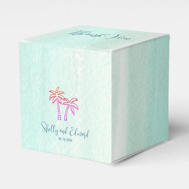 Caja Para Regalos Boda de Ocean Waters Miami Palms (Costado Anverso)