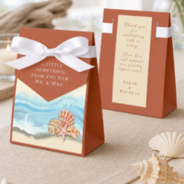 Caja Para Regalos Boda de Olas del Océano Azul Romántico y Conchas M