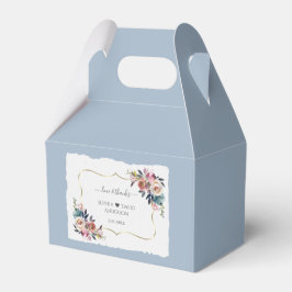 Caja Para Regalos Boda de oro de las flores azules rosadas polvorien