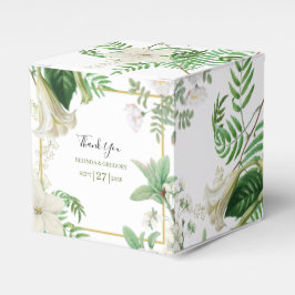 Caja Para Regalos Boda de oro floral de color verde blanco ruso