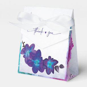 Caja Para Regalos Boda de orquídea púrpura y azul