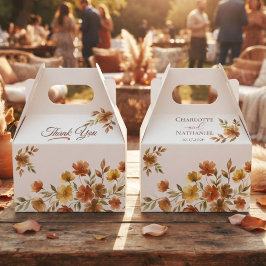Caja Para Regalos Boda de Otoño con Flores Silvestres de Terracota B