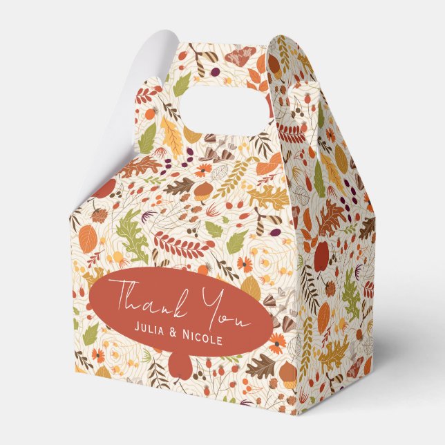 Caja Para Regalos Boda de otoño de flores rusticas secas y bohemias  (Front Side)