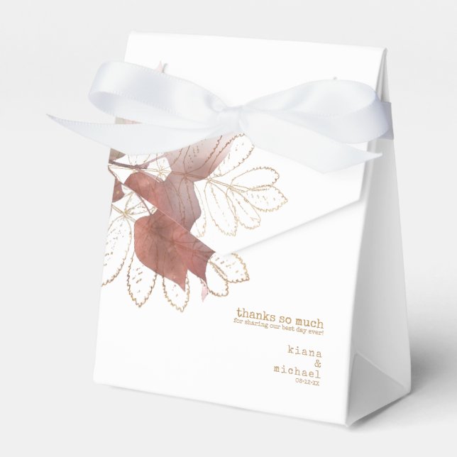 Caja Para Regalos Boda de Otoño Dorado ID655 (Front Side)