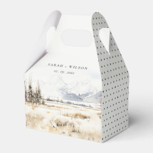 Caja Para Regalos Boda de paisaje al acuarela de Jackson Hole Wyomin