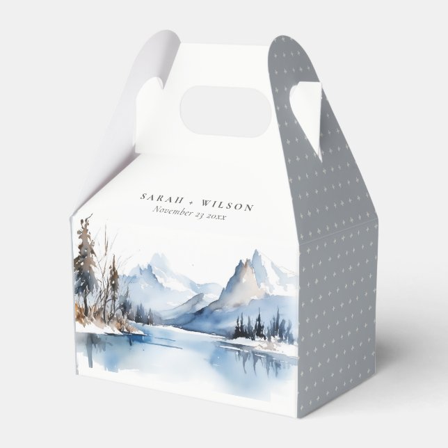 Caja Para Regalos Boda de paisajes de nieve de invierno de Mountain  (Front Side)