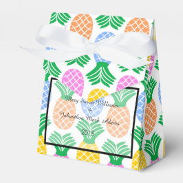 Caja Para Regalos Boda de patrón de piña tropical