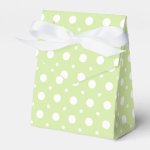 Caja Para Regalos Boda de patrón de puntos de polka blanco verde pál