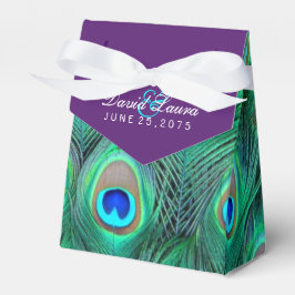 Caja Para Regalos Boda de Pavo Real Morado Ciruela