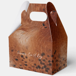 Caja Para Regalos Boda de piel de imitación marrón