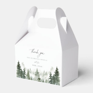 Caja Para Regalos Boda de Pines Forestales Salvajes Gracias