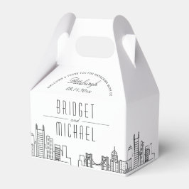 Caja Para Regalos Boda de Pittsburgh | Línea de la ciudad