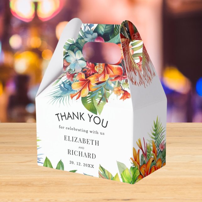 Caja Para Regalos Boda de Playa Floral de hojas tropicales (Subido por el creador)