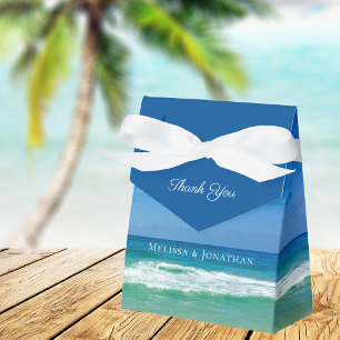 Caja Para Regalos Boda de playa Olas del océano tropical azul modern