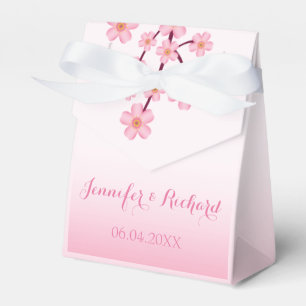 Caja Para Regalos Boda de rama Sakura con flores de cerezo rosa