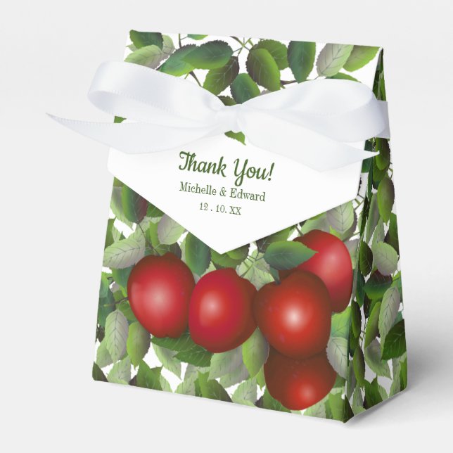 Caja Para Regalos Boda de Red Apples | Gracias (Front Side)