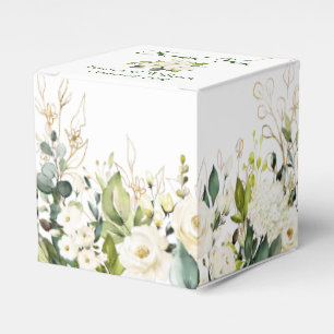 Caja Para Regalos Boda de regalo floral marfil de rosas blancas verd